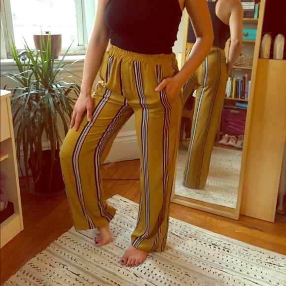 striped boho pants